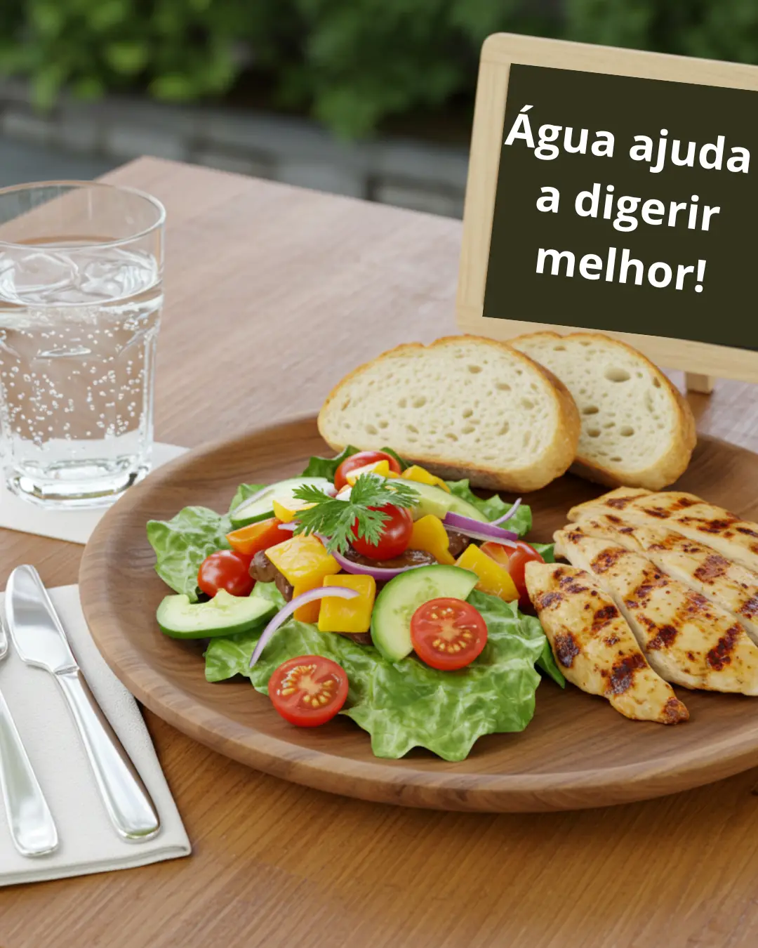 A água ajuda na digestão.